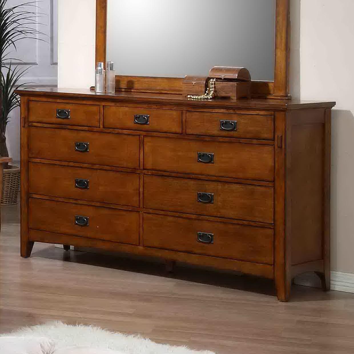 Mission style dresser with sale mirror
